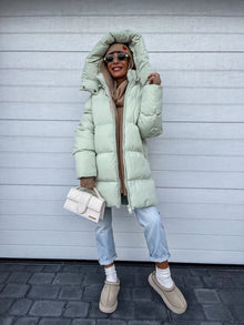 Eleganter Damen Mantel mit Wollanteil - Zeitlos & Warm – Pistazie