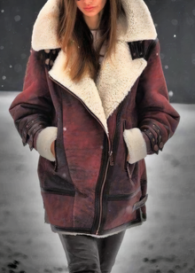 BRYNN - Kuschelige Winterjacke – Rot