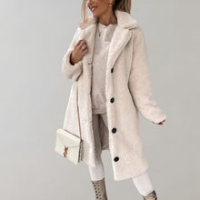 Eleganter langer Damenmantel für den Winter – Beige