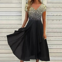 Elegantes Damenkleid für festliche Anlässe – Gold Schwarz
