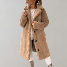 Eleganter langer Damenmantel für den Winter – Khaki