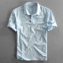 Sommerliches Komfort-Poloshirt für Männer – Azurblau