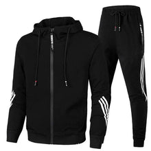Bequemer Trainingsanzug mit modernem Design – Schwarz
