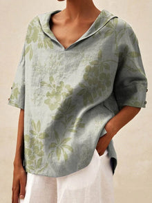 Lisianne – Sommerliches Blumen Top – Grau
