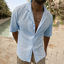 Gabriel - Herren Sommerhemd Bequemer Freizeit Look – Blau