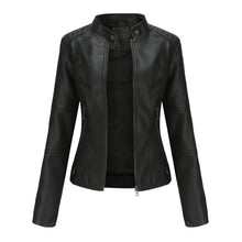 Kirsten | Damen Kunstleder-Bikerjacke mit Reißverschluss – Schwarz