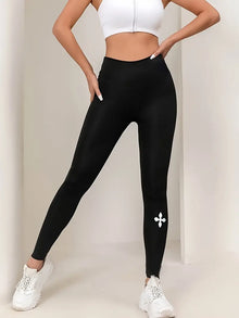 Gekürzte |  Workout Leggings mit hoher Taille – Schwarz