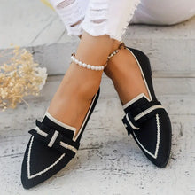 Franka  | geknotet Design flache Schuhe – Schwarz