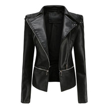 Bikerjacke Damen Slim Fit | Mit Reißverschluss – Schwarz