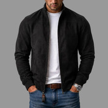Brayden - Bomber Jacke Aus Wildleder – Schwarz