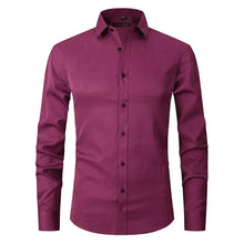 Braony | Klassisches Langarmh Herrenhemd mit modernem Slim-Fit – Weinrot