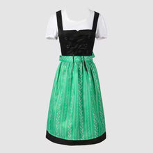 Oktoberfest Dirndl Kleid für Damen mit blauer Schürze - Katharina – Grün