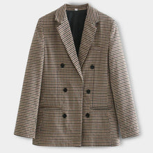 Maßgeschneiderter Blazer mit Karomuster für Frauen – Braun