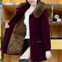 Vintage Baumwollwinter Parka Mit Kapuze Für Damen | Ideal für den Winter – Weinrot