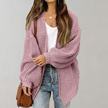 Elsa | Damen Freizeit-Strickjacke mit offener Vorderseite – Rosa
