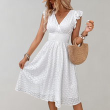 Amor - Elegantes Weißes Sommerkleid Rüschenärmel – Weiß