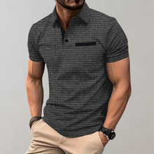 Liam | Waffelstrick-Poloshirt mit auffälliger Kontrastfarbe – Grau
