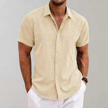 Lucas | Sommerliches Kurzarmhemd mit feiner Struktur – Beige