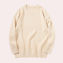 Trond - Lässiger Herren-Pullover mit Rundhalsausschnitt – Aprikose