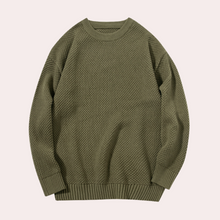 Trond - Lässiger Herren-Pullover mit Rundhalsausschnitt – Armee grün