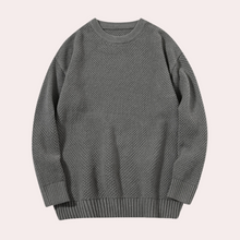 Trond - Lässiger Herren-Pullover mit Rundhalsausschnitt – Grau