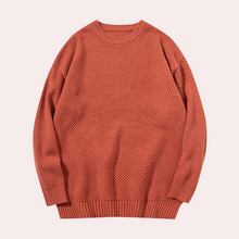 Trond - Lässiger Herren-Pullover mit Rundhalsausschnitt – Orange