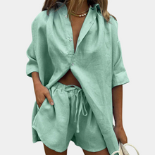 Romana - Lässige Passform Damen Sommer 2-Teiler Set – Grün