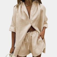 Romana - Lässige Passform Damen Sommer 2-Teiler Set – Khaki