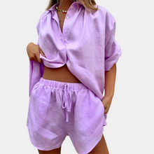 Romana - Lässige Passform Damen Sommer 2-Teiler Set – Lila