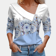 Jean® | Langärmlige Bluse mit Blumendruck – Blau