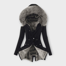 Maurelle – Winterjacke mit Fellkapuze – Schwarz - Grau