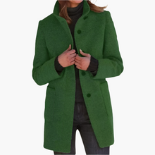 Jessica | Damen Winter Mantel mit Langem Ärmel im Klassischen Stil – Grün