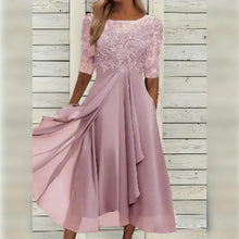 Elegantes A-Linien-Kleid | Spitzendetail & fließender Stoff | Feminin & stilvoll – Rosa