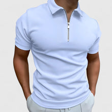 Lucas | Poloshirt mit Reißverschluss – Hellblau
