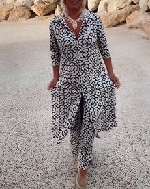 Loanna - Geometrische Eleganz Set – Weiß