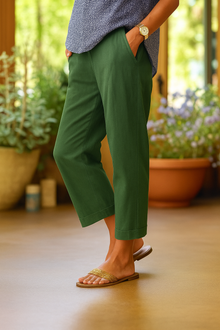 JULIENNE | Elegante Leichte Hose – Grün