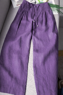 Kuupik – Weite Hose Aus Leinen – Lila