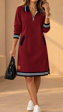 Keani - Elegantes Polo Kleid – Rot