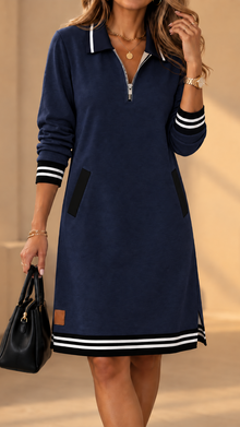 Keani - Elegantes Polo Kleid – Marineblau