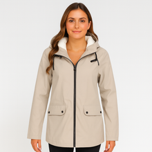 Greta | Damen Übergangsjacke mit Reißverschluss, Kapuze und Taschen – Aprikose