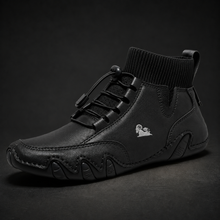 Tuncer – Turnschuh Aus Leder mit Schnürung – Schwarz