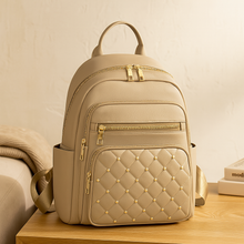 Rucksack im lässigen Stil mit großem Fassungsvermögen – leicht und robust mit verstellbarem Riemen und mehreren Taschen – Khaki