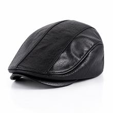 CrownCraft – Elegante Leder-Schlappmütze – Schwarz