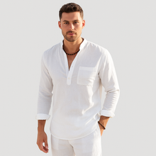 Lendon - Elegantes Leinenhemd für Herren - Sommer Chic – Weiß