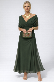 Manich – Fließendes Midikleid – Olivgrün