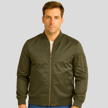 Herren-Bomberjacke mit Metallreißverschlüssen - Timothy – Militärgrün 2