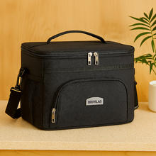 Isolierte Picknick-Kühltasche – Thermotasche für Outdoor, Strand & Camping – Schwarz