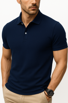 Herren Sportliches Poloshirt | Klassisch Elegant – Marineblau