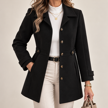 Rizzie – Langer Mantel Mit Knopfleiste Und Gekerbtem Revers – Schwarz