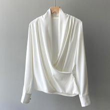 Marie Satin Bluse – Weiß